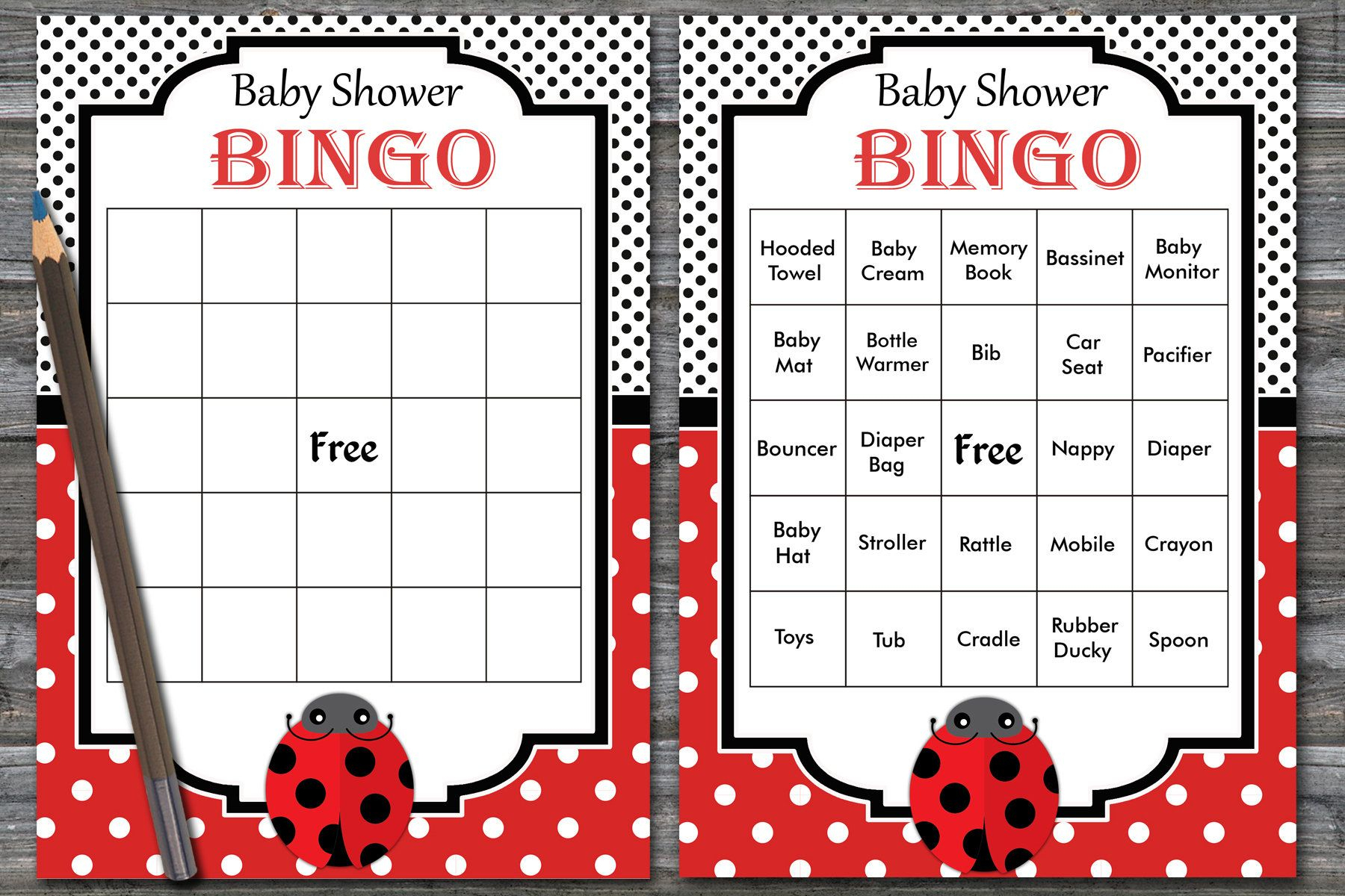 Ladybug Baby Bingo Cards Printable Download Prefilled Printable 