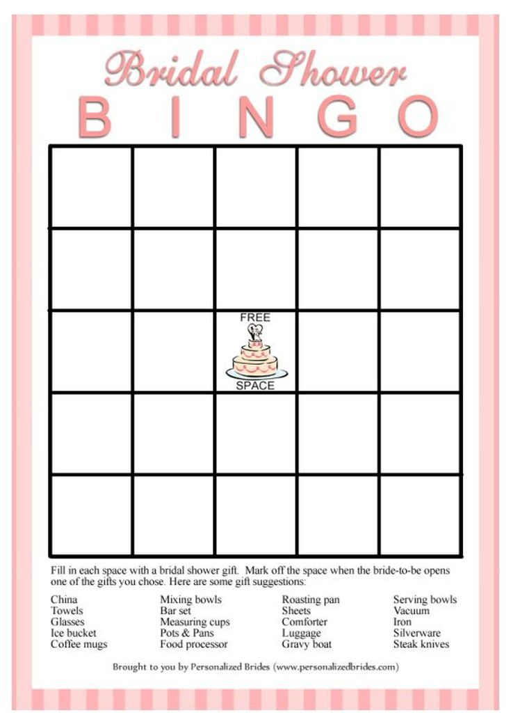 Print Off These Free Bingo Cards For An Easy Bridal Shower Game 