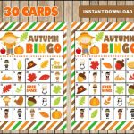 Printable 30 Fall Autumn Bingo Cards Printable Harvest Bingo