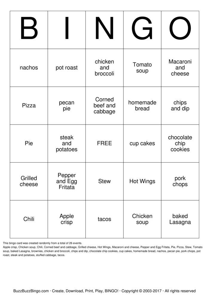 Winter Foods Bingo Cards To Download Print And Customize Winter Foods Bingo Cards To Download Print And Customize