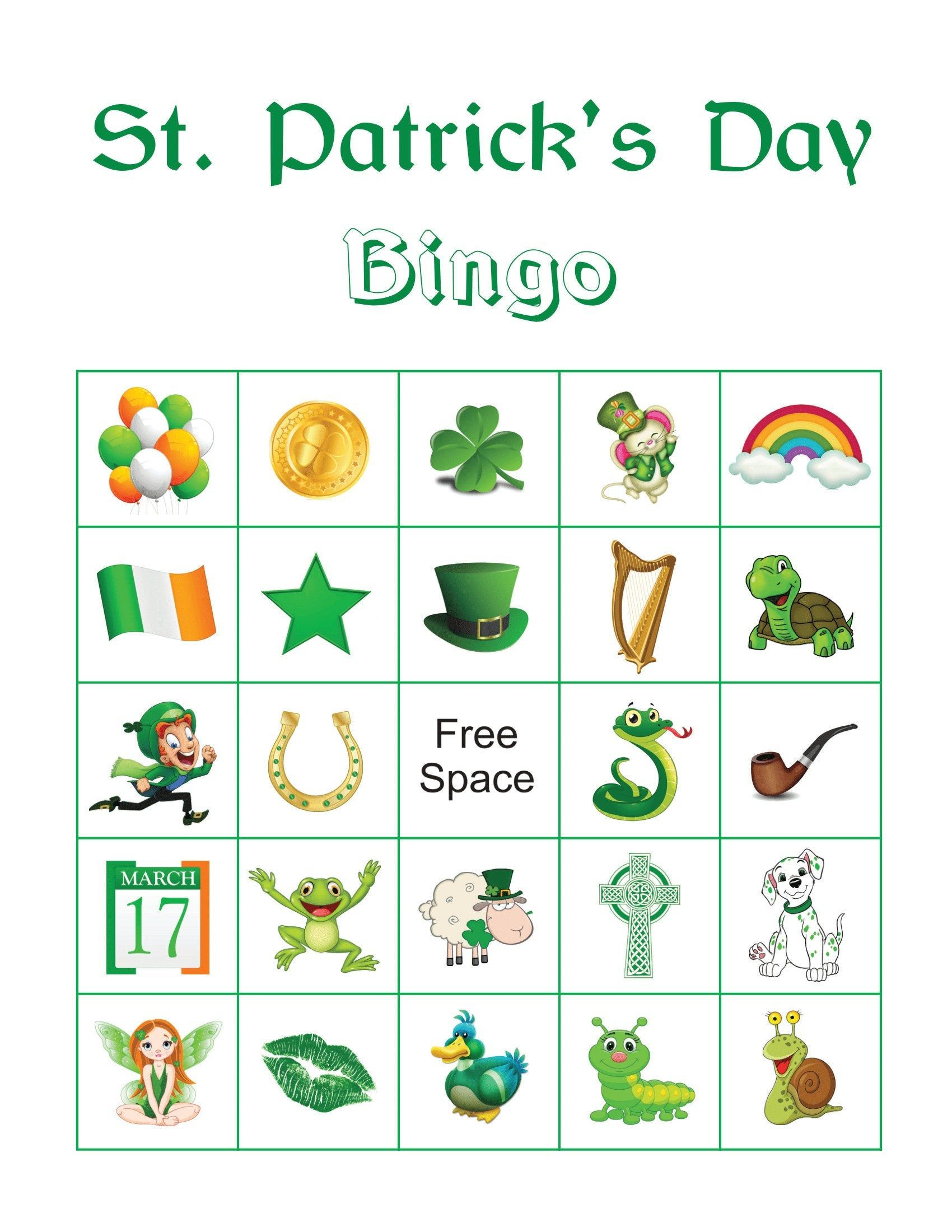 100 St Patrick s Day Picture Bingo Cards Prints 1 Per Etsy In 2020 