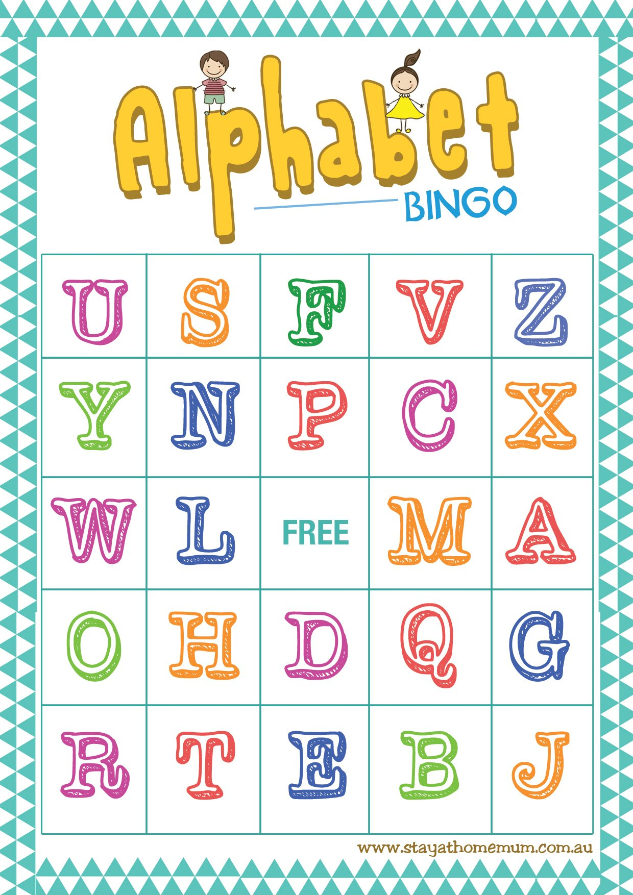 Alphabet Bingo Free Printable Stay At Home Mum Alphabet Bingo Free Printable Stay At Home Mum