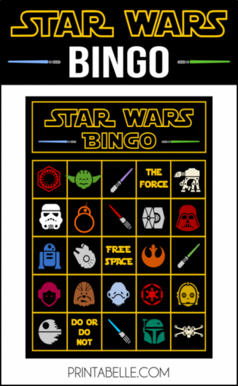 Amazing Star Wars Party Ideas Bingo Printable Star Wars Printables