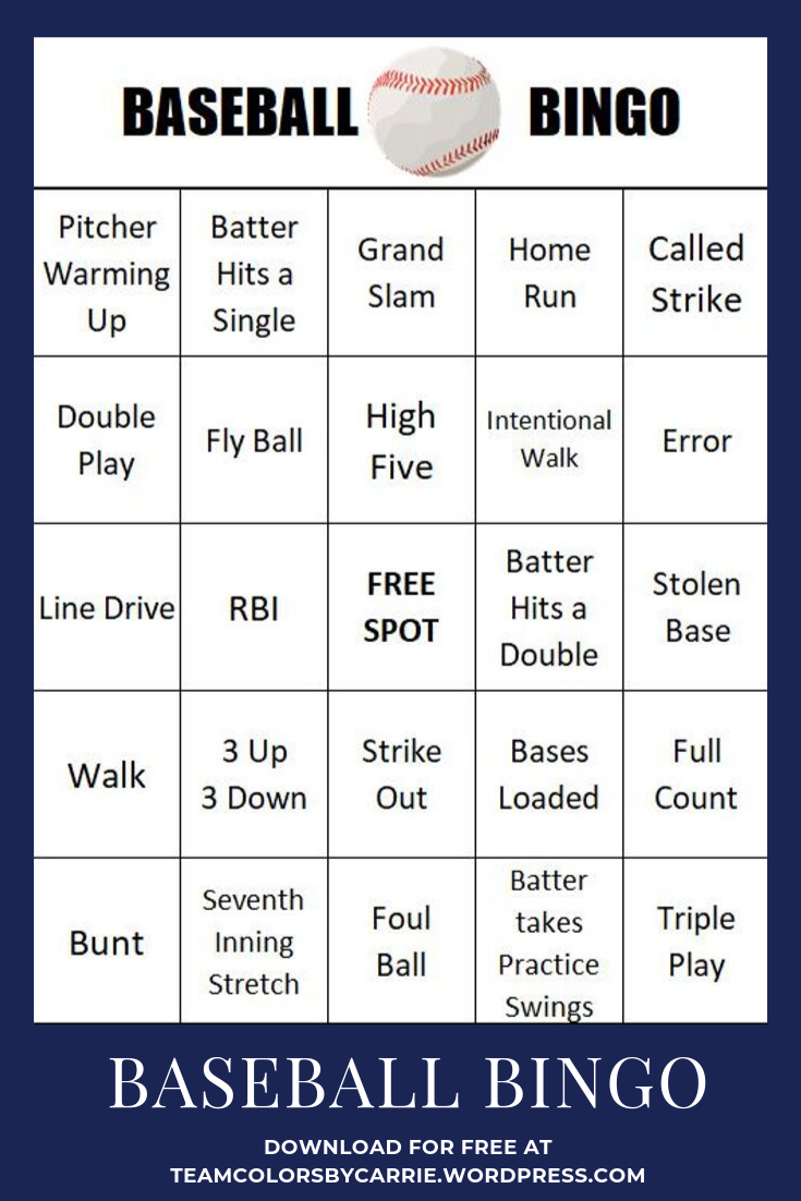 Baseball Bingo Printable Artofit