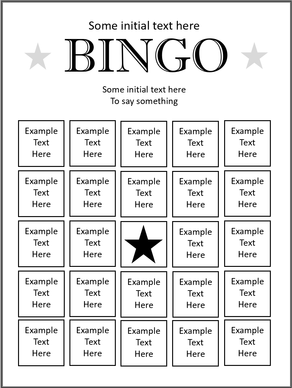 Bearwood Labs Editable Bingo Card With Flat Pack