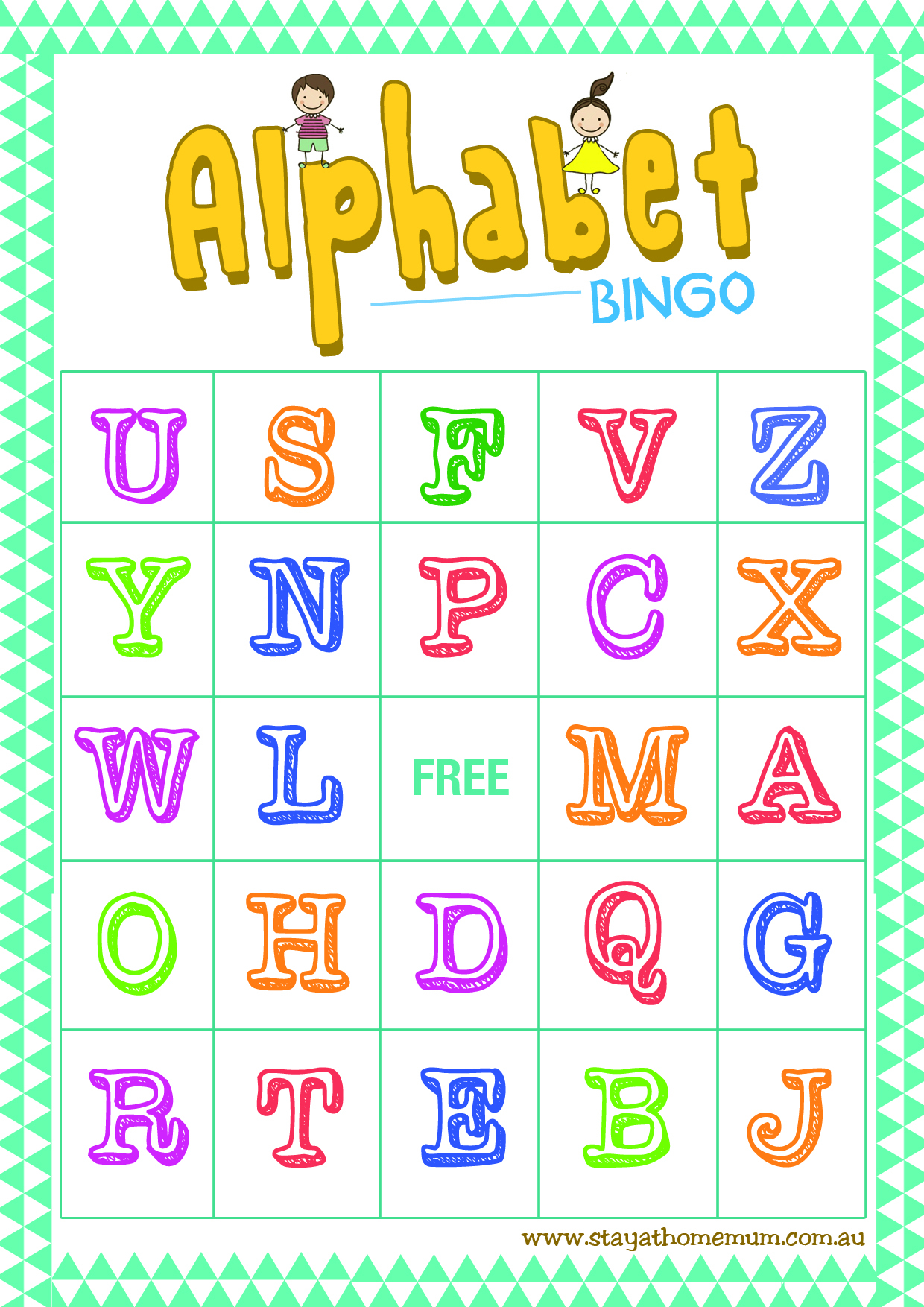 Bingo Alphabet Printable