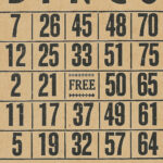 Bingo Card 1950S Vintage Ephemera Collection Bingo Cards