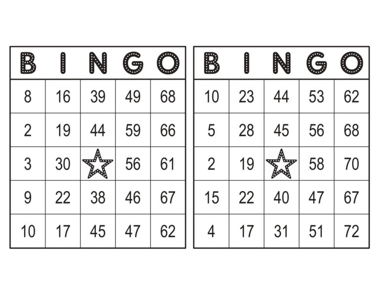 Bingo Cards 1000 Cards 2 Per Page Immediate Pdf Download Black