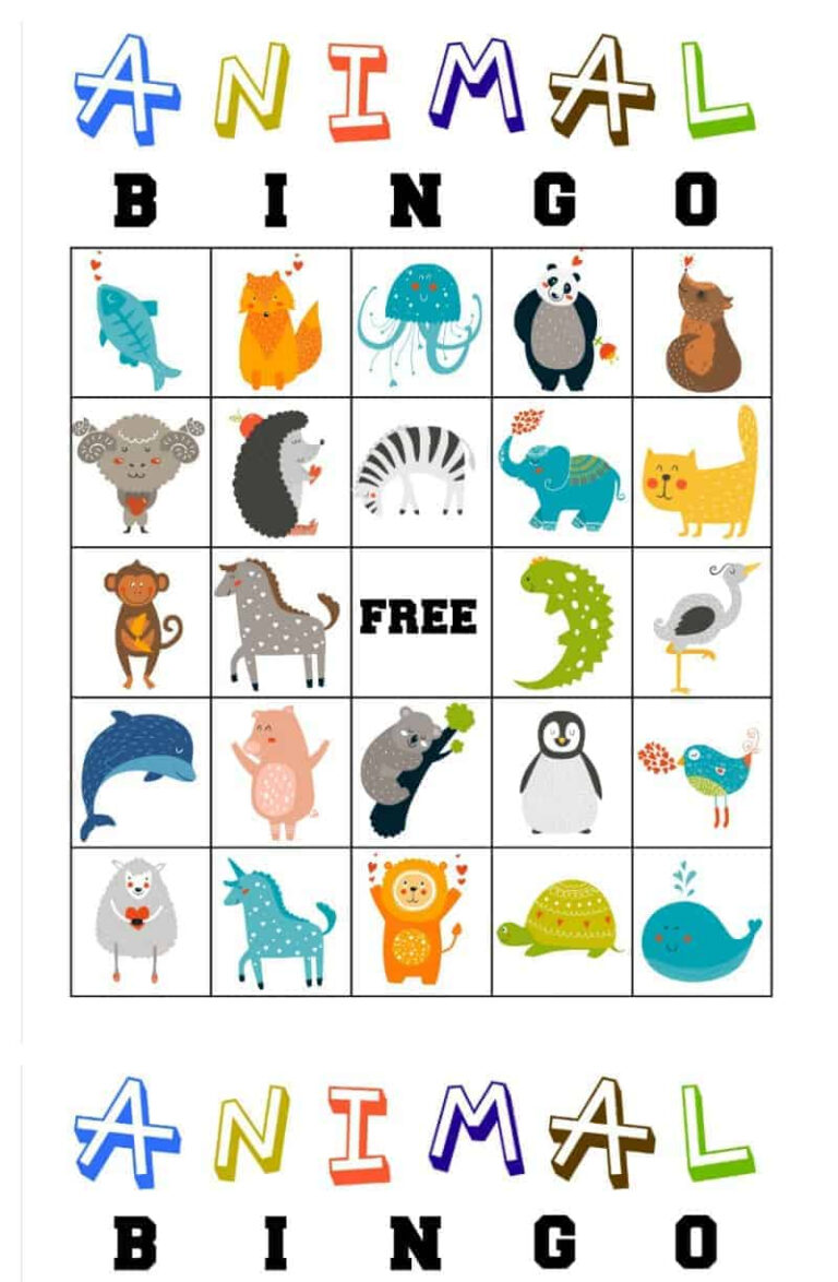 Bingo For Kids Printable Va connected