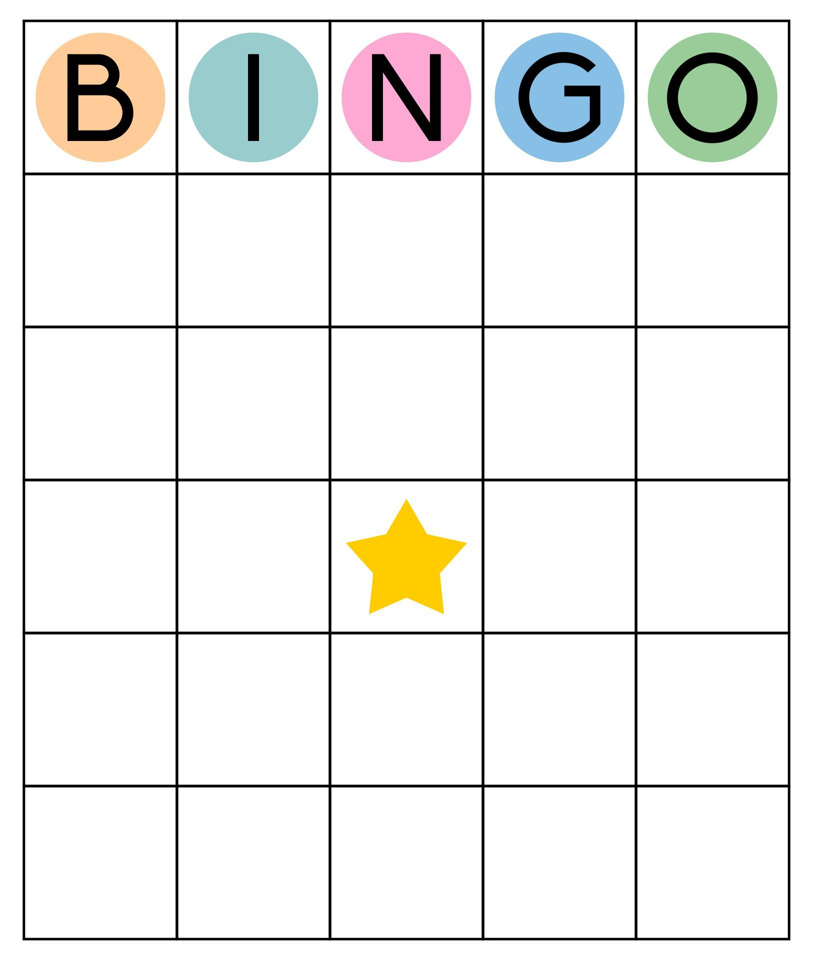 Bingo Template Free Printable