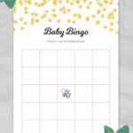 Blank Baby Bingo Game Cards Printable Gold Confetti Baby Etsy Baby