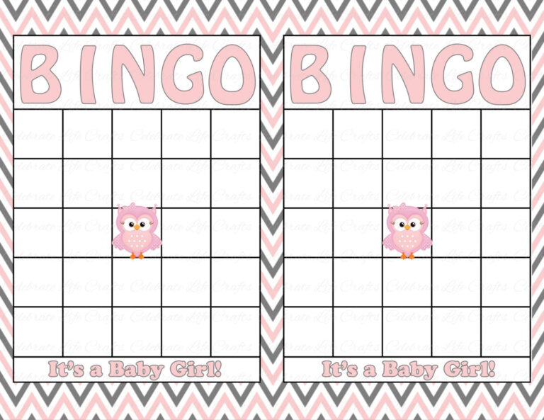 Blank Baby Shower Bingo Cards Printable By CelebrateLifeCrafts