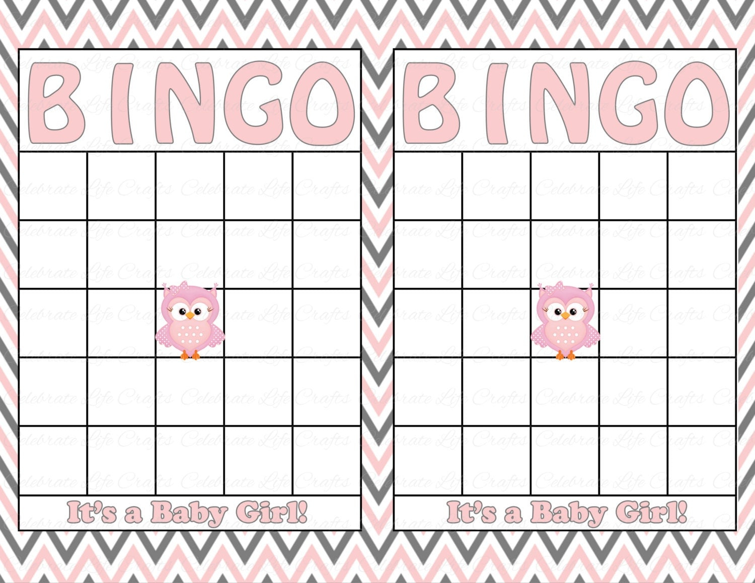 Blank Baby Shower Bingo Cards Printable By CelebrateLifeCrafts