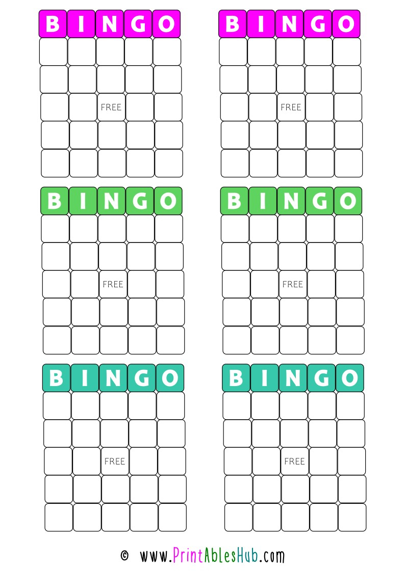 Blank Bingo Cards Printable PDF