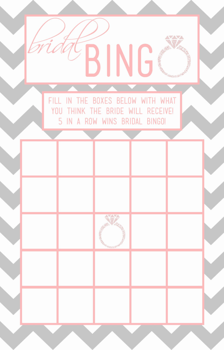 Bridal Bingo Free Printable Template Printable Templates