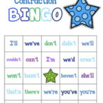Contractions BINGO 30 Cards Includes Black And White Cards Sight