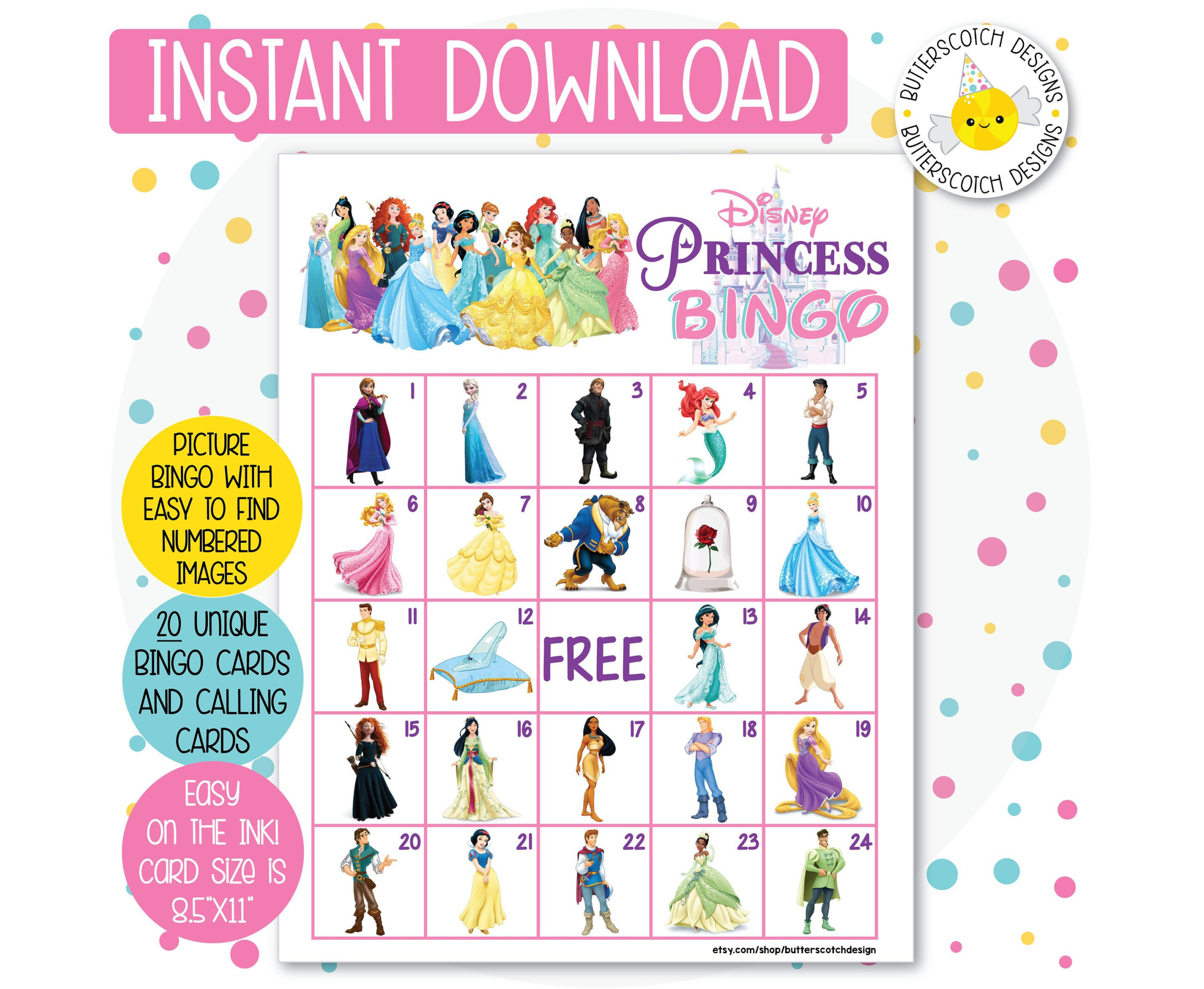Disney Princess Bingo Printable Free Printable Templates