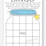 DIY Mason Jar Baby Shower Bingo Printable Cards With Pink Etsy