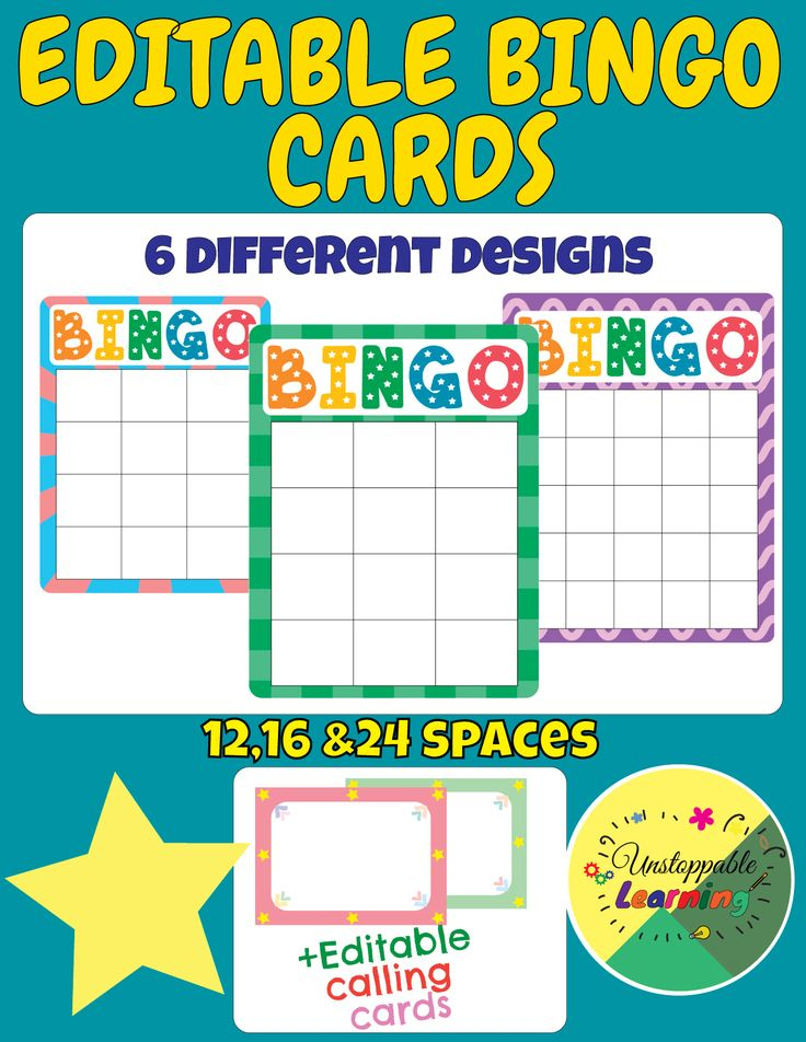 Editable Bingo Cards Bingo Template Bingo Cards Bingo