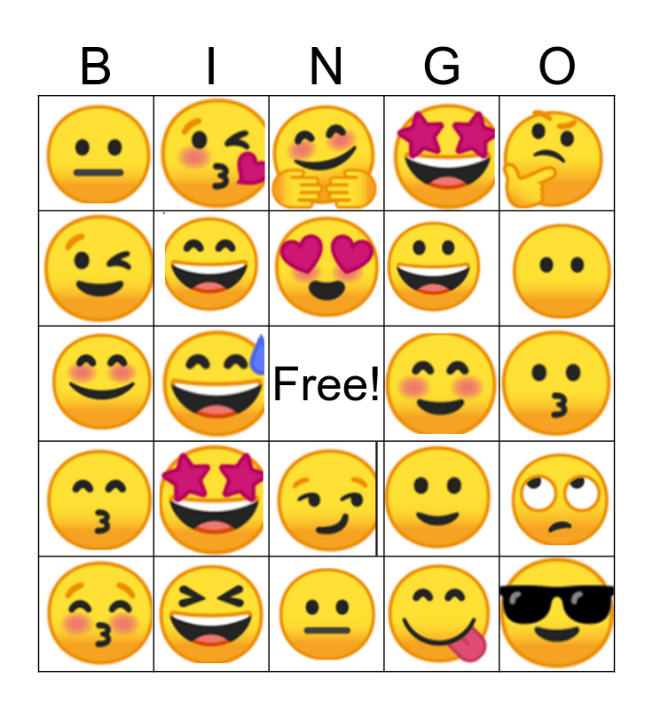 Emoji Bingo Card