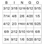 Equivalent Fraction Bingo Printable Free