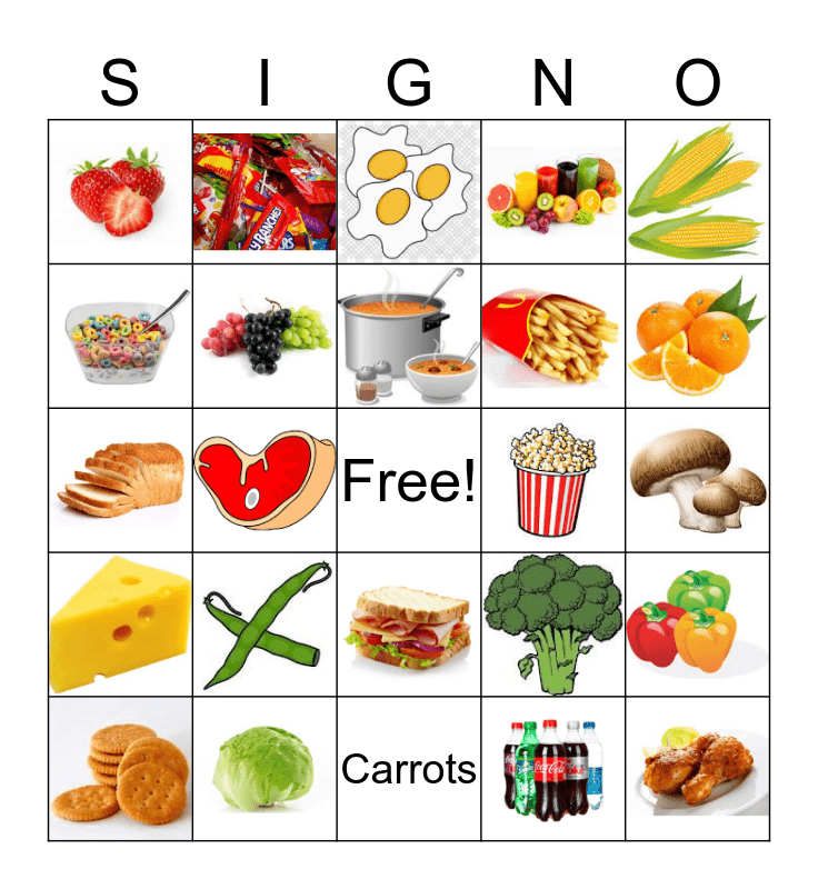 FOOD Bingo Card