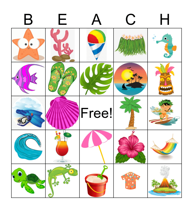 Free Beach Bingo Printable Free Printable Templates