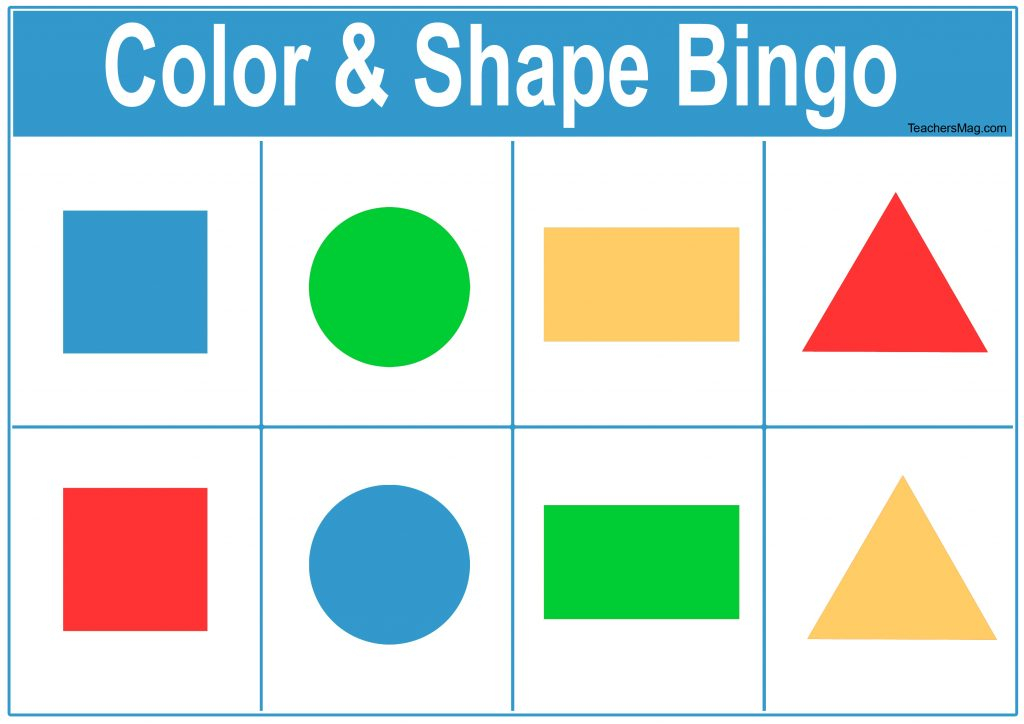 Free Color And Shape Bingo For Preschoolers TeachersMag