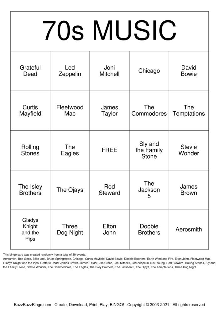 Free Music Bingo Cards Printables Printable Templates