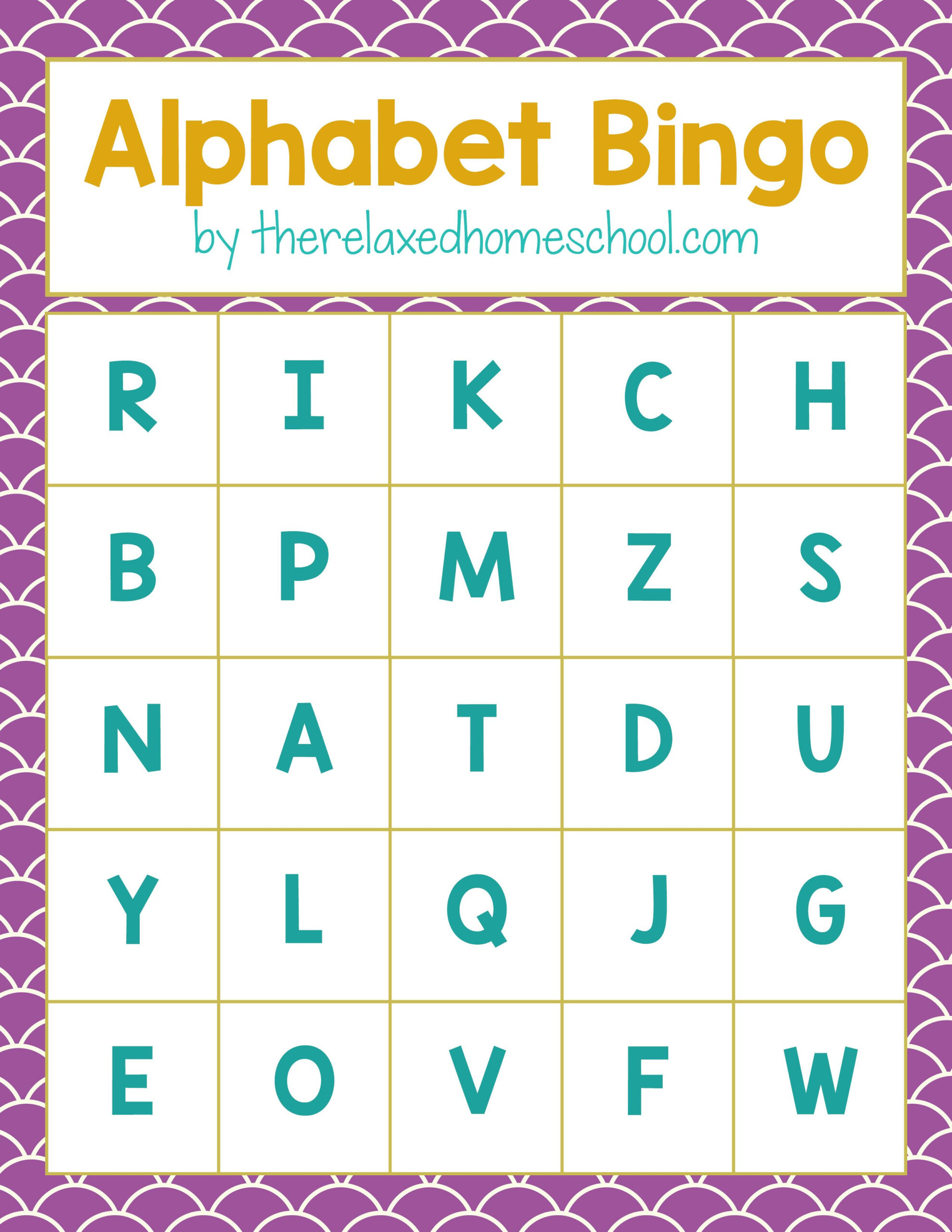 Free Printable Alphabet Letters Bingo Game Download Here Alphabet 