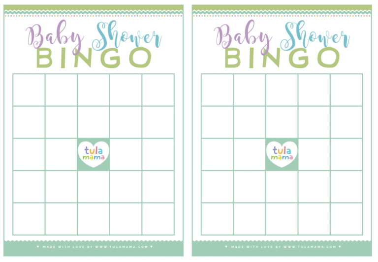 Free Printable Baby Shower Bingo