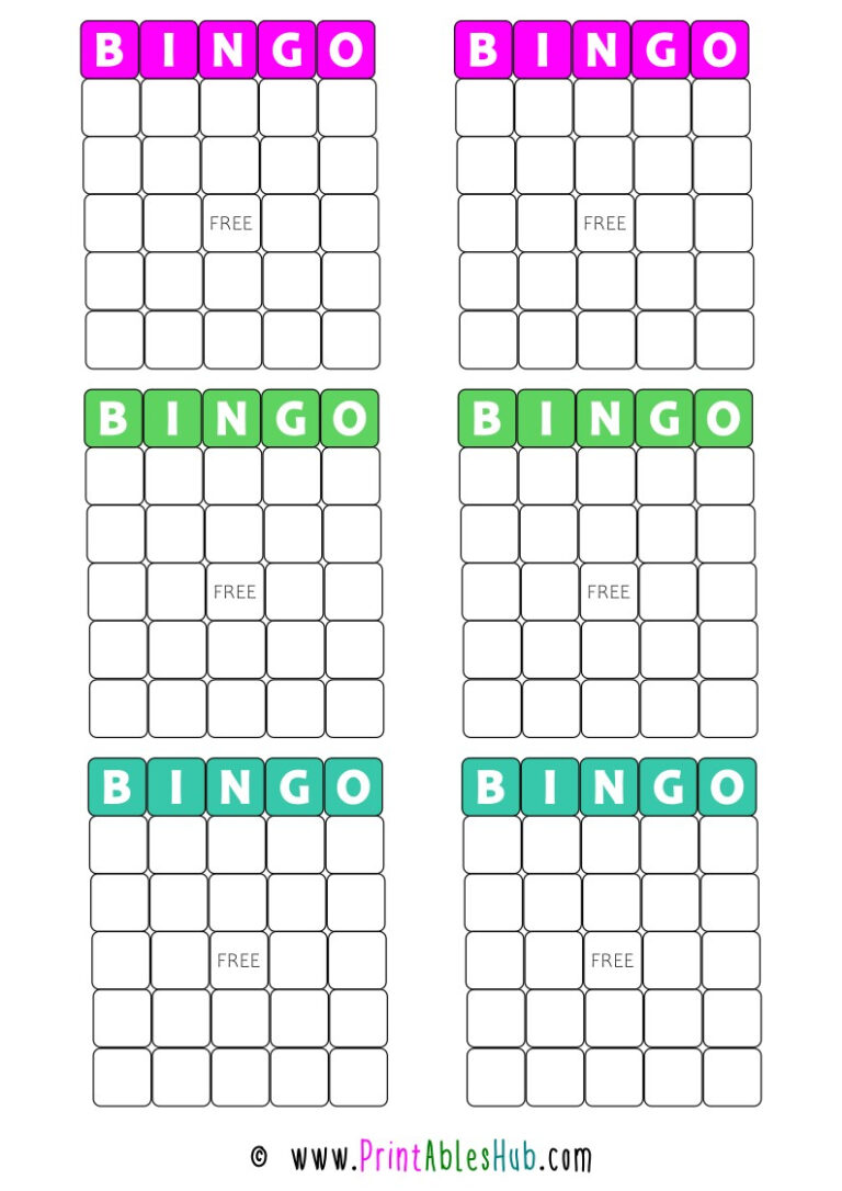 Free Printable Bingo Cards 1 75 PDF With Blank Template Printables Hub