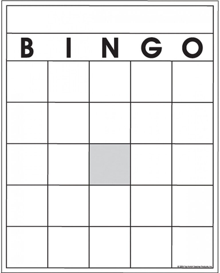 Free Printable Bingo Cards Blank