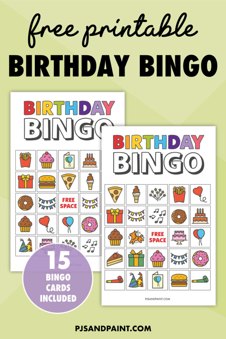 Free Printable Birthday Bingo For Kids Pjs And Paint