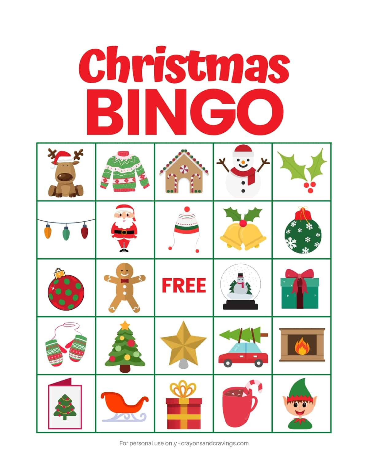 Free Printable Christmas Bingo Printable Templates