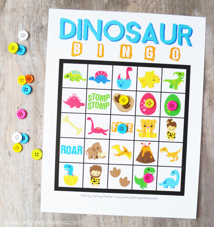 Free Printable Dinosaur Bingo Artsy fartsy Mama