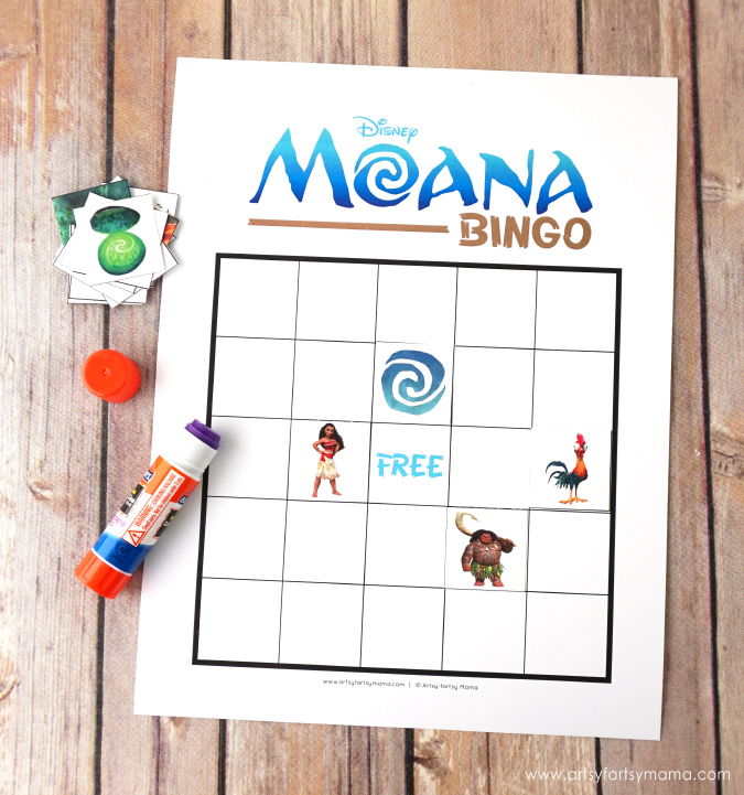 Free Printable Disney Moana Bingo Artsy fartsy Mama