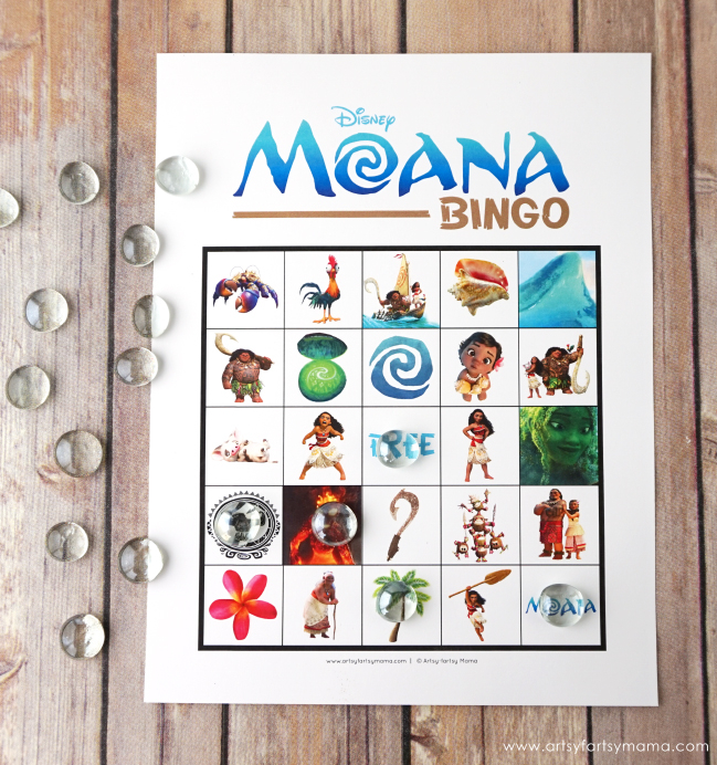 Free Printable Disney Moana Bingo Artsy fartsy Mama