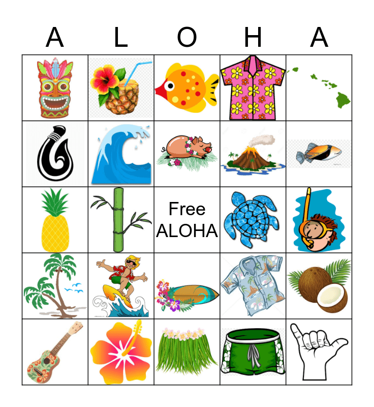 Free Printable Hawaiian Bingo Cards Printable Templates