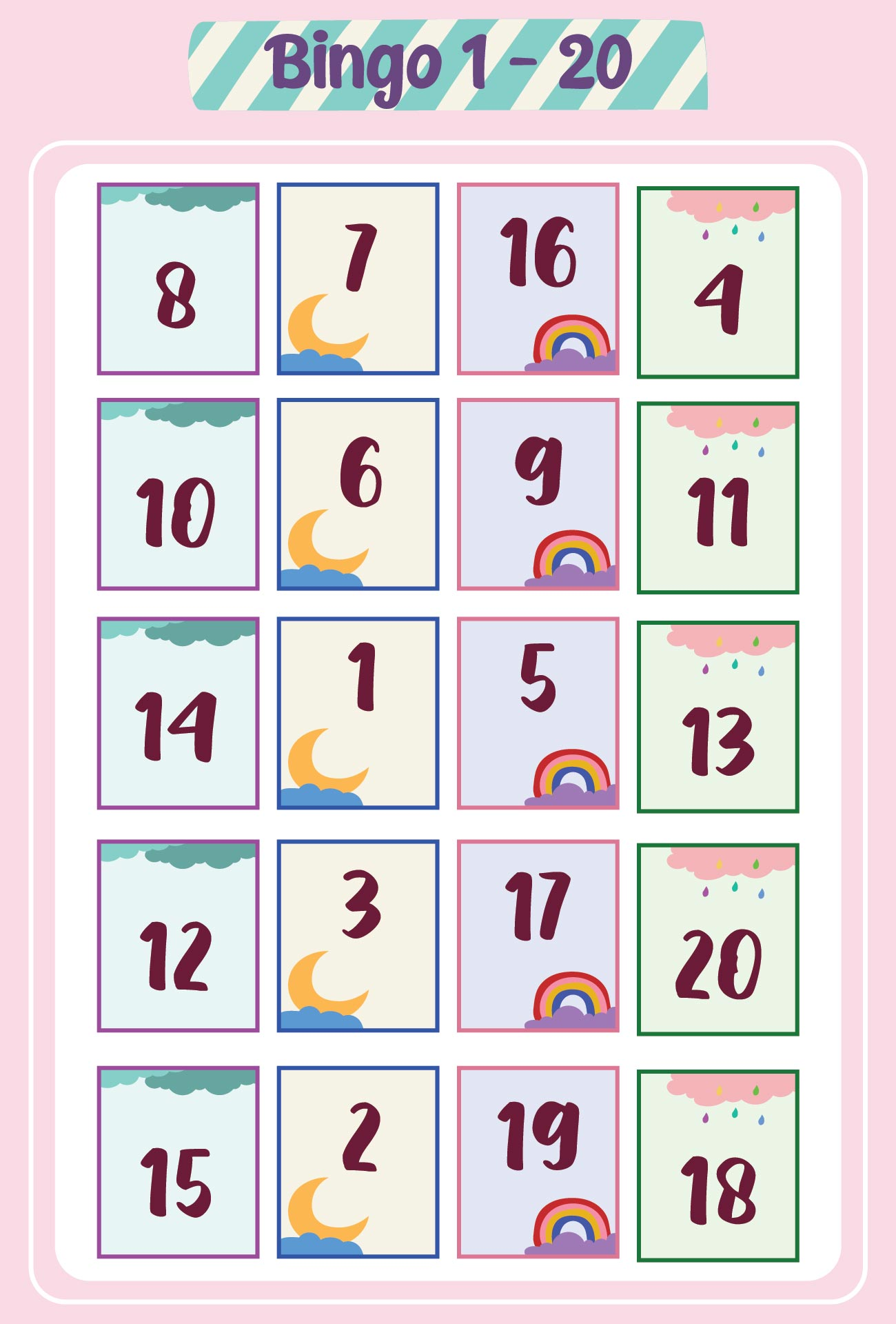 Free Printable Number Bingo Cards