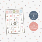 Free Printable Paris Bingo Cards Printable Bingo Cards