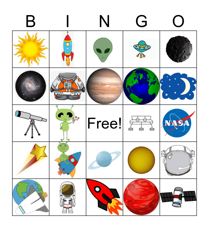 Free Printable Space Bingo Printable Templates
