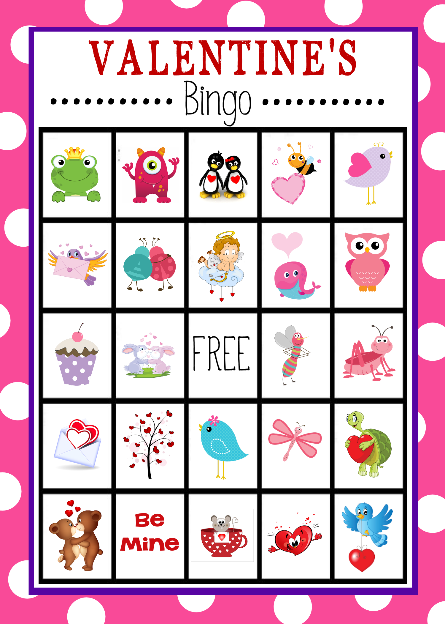 Free Printable Valentine s Day Bingo Game Crazy Little Projects