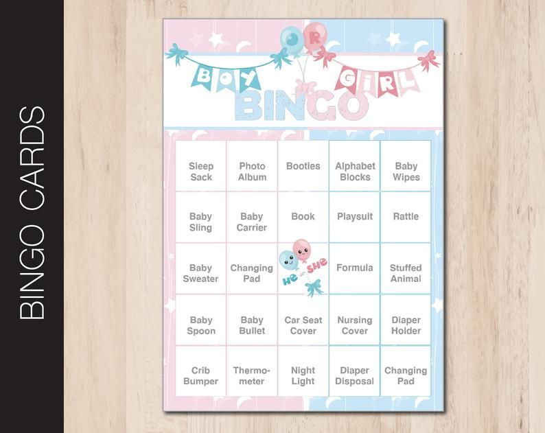 Gender Reveal Bingo Printable Free