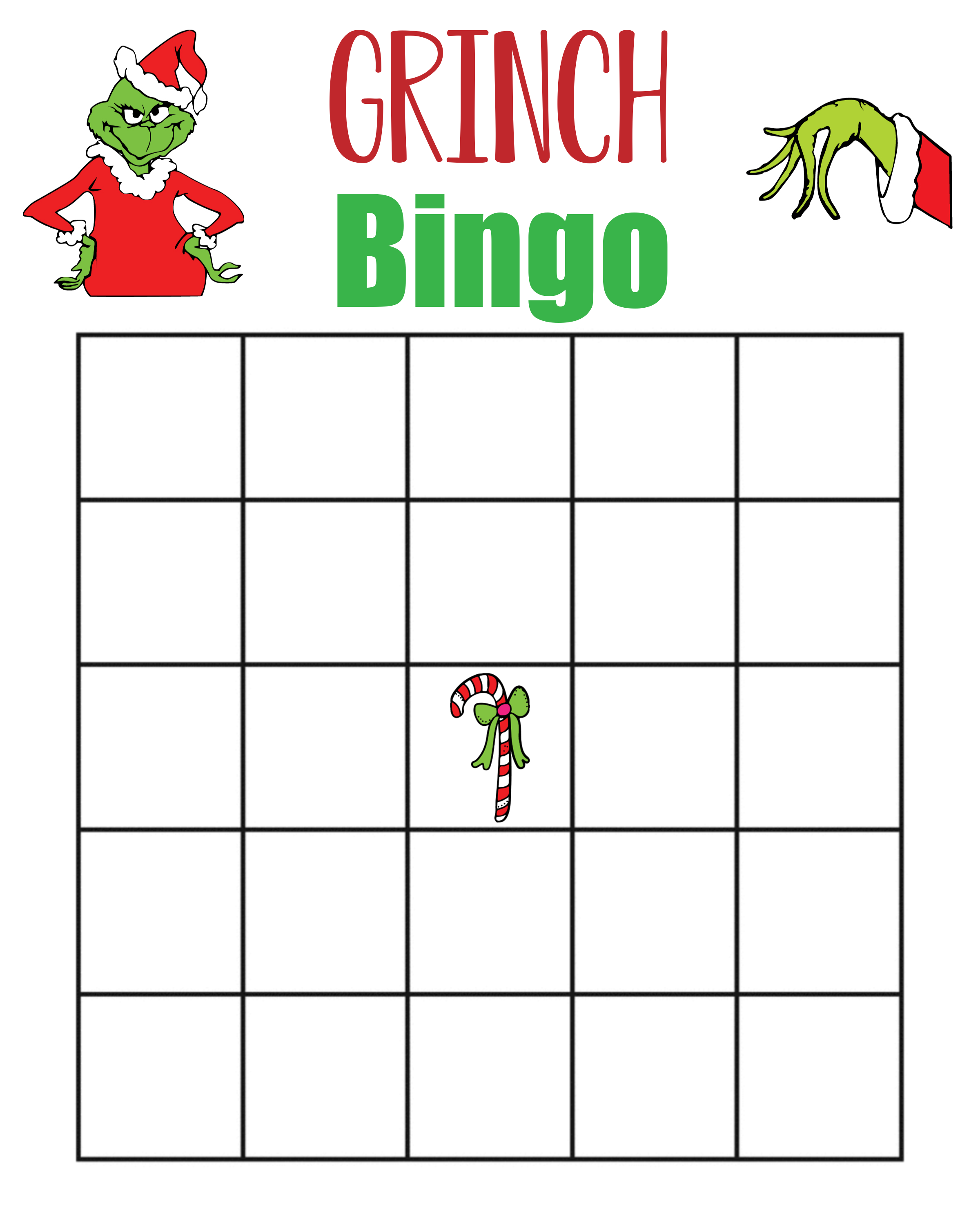 Grinch Bingo Free Printable Printable World Holiday