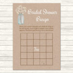 Gypsophila Mason Jar Bridal Shower Bingo Game Printable Etsy