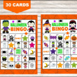 Halloween Bingo Game Printable 30 Different Cards Party Etsy