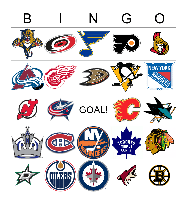 Hockey Bingo Bingo Card