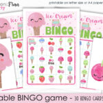 Ice Cream Bingo Printable Party Game 30 Bingo Cards Ice Cream