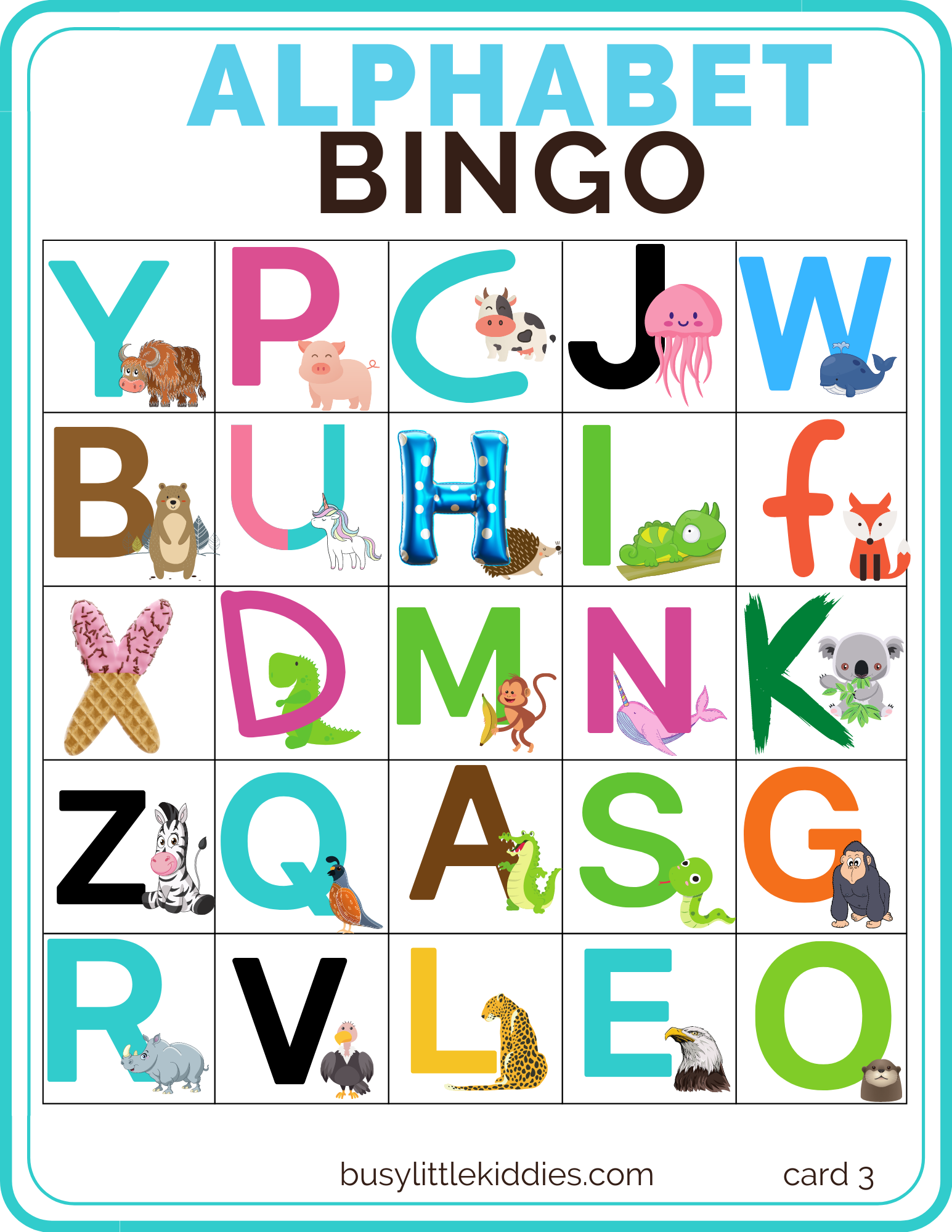 Letter Bingo Free Printable